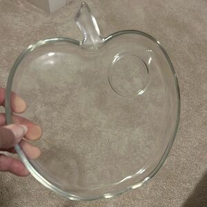 Apple Glass Snack Plates Set of 2